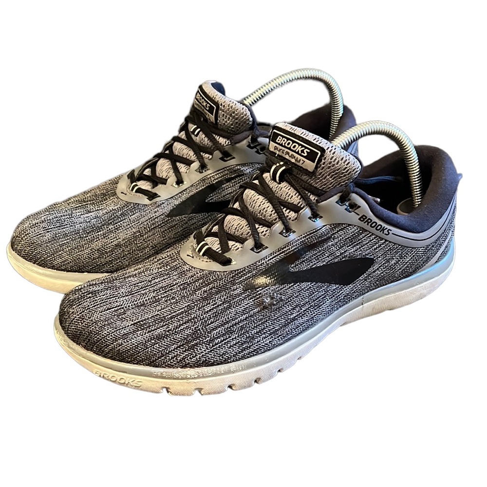 BROOKS Pureflow 7 Men’s Road-Running Shoes Gray Black Sneakers